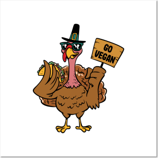 Go Vegan Save a Turkey Eat Tacos Men Women Kids Posters and Art